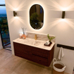 Mondiaz CIRO-DLUX Meuble de salle de bains - 120x45x50cm - Vasque solid surface Frappe - 1 lavabo Centré - 1 trou de robinet - 2 tiroirs - Ruby SW1531303