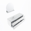 MONDIAZ VICA-DLUX Ensemble meuble de salle de bains - 130cm - meuble bas talc - 2 tiroirs - lavabo encastré cloud gauche - 1 trou de robinet - version haute 60cm - opalo SW1088510