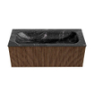 MONDIAZ KURVE-DLUX 110cm Meuble salle de bain - couleur Walnut - 1 tiroir - vasque BIG MEDIUM centre - 1 trou de robinet - couleur Lava SW1137275