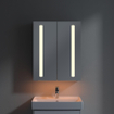Villeroy & Boch My View 14+ armoire de toilette - avec 2 portes avec éclairage LED vertical 60x75x17.3cm - incl. boîte à médicaments verrouillable 1025443