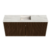 Mondiaz JOYA-DLUX 90cm meuble de salle de bains - couleur Walnut - Vasque FAYE position Milieu Sans trou de robinet couleur Ostra. SW1422623