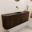 Mondiaz JOYA-DLUX Meuble de toilette 113,2cm - arrondis gauche et droite couleur Noyer - Vasque FAYE position Milieu Sans trou de robinet couleur Lava SW1422506