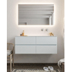 Mondiaz VICA ensemble de meuble de salle de bain - 120cm - meuble sous-vasque argile - 4 tiroirs - lavabo lune droite - sans trou de robinet version XL 60cm de haut SW1090732