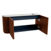 Mondiaz JOYA-DLUX Meuble de salle de bains 91,6cm - arrondi gauche couleur Ruby - Vasque FAYE position Droite 1 trou de robinet couleur Opalo. SW1423733