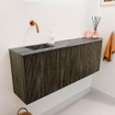 Mondiaz JOYA-DLUX 111.6cm toiletmeubel - ronding rechts kleur Shadow - Wastafel FAYE positie Links Zonder kraangat kleur Sombra. SW1425233