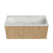 MONDIAZ KURVE-DLUX 100cm Meuble salle de bain - couleur Oak - 1 tiroir - vasque BIG MEDIUM centre - sans trou de robinet - couleur Opalo SW1137540