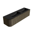 Mondiaz KURVE Ensemble de meuble de salle de bains - 165x46x40cm - 2 tiroirs - 1 porte - vasque solid surface - double / droite - sans trou de robinet - Shadow SW1414291