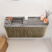 Mondiaz JOYA-DLUX Meuble de toilette 81,6cm - arrondi droit couleur Dusk - Vasque FAYE position Gauche 1 trou de robinet couleur Sombra. SW1426160