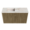 Mondiaz JOYA-DLUX 70cm toiletmeubel - kleur Dusk - Wastafel FAYE positie Links Zonder kraangat kleur Frappe. SW1426219