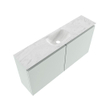 MONDIAZ TURE-DLUX Meuble toilette - 100cm - Greey - EDEN - vasque Opalo - position centrale - 1 trou de robinet SW1104370