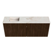 Mondiaz JOYA-DLUX Meuble de salle de bains 100cm - couleur Walnut - Vasque FAYE position Gauche 1 trou de robinet couleur Frappe SW1422310