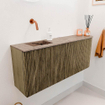 Mondiaz JOYA-DLUX 101.6cm meuble de salle de bains - arrondi droit couleur Dusk - Vasque FAYE position Gauche Sans trou de robinet couleur Arena. SW1425778