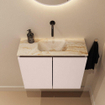 MONDIAZ TURE-DLUX Meuble de toilette 60 cm Rosee. EDEN lavabo Frappe position milieu. Sans trou de robinet. SW1102995