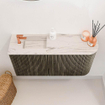 Mondiaz JOYA-DLUX 81.6cm toiletmeubel - ronding rechts kleur Shadow - Wastafel FAYE positie Links 1 kraangat kleur Nata. SW1424981