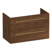 BRAUER Trust meuble sous-lavabo peu profond 80 sans poignées rapportées 2 tiroirs à fermeture en douceur et 1 découpe pour siphon - Forest Cacao SW1204104