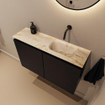 MONDIAZ TURE-DLUX Meuble toilette - 80cm - Urban - EDEN - vasque Frappe - position droite - sans trou de robinet SW1102630