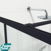 FugaFlow Efficiente Vetro inloopdouche badkamer - 100x200cm - windows frame buitenzijde - anti kalk - mat zwart SW1123569