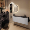MONDIAZ TURE-DLUX Meuble toilette - 120cm - Plata - EDEN - vasque Lava - position gauche - 1 trou de robinet SW1104019