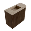 Mondiaz JOYA-DLUX Meuble de salle de bains 51,6cm - arrondi droit couleur Noyer - Vasque FAYE position Gauche 1 trou de robinet couleur Arena. SW1424354