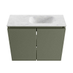 MONDIAZ TURE-DLUX Meuble toilette - 60cm - Army - EDEN - vasque Opalo - position droite - 1 trou de robinet SW1105220