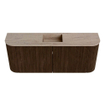 Mondiaz JOYA-DLUX 103.2cm toiletmeubel - ronding links en rechts kleur Walnut - Wastafel FAYE positie Midden 1 kraangat kleur Saba. SW1424707
