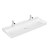 Villeroy & Boch Collaro lavabo meuble - 120x47cm - sans trop-plein avec 2 trous de robinet blanc SW358347