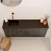 Mondiaz JOYA 100cm toiletmeubel - kleur Shadow - Wastafel FAYE positie Links Zonder kraangat kleur Urban. SW1421503
