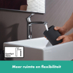 Hansgrohe Metris wastafelkraan highriser 260 met waste chroom 0450908