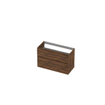 Ink meuble 2 tiroirs sans poignée décor bois avec cadre tournant en bois un symétrique 100x65x45cm noyer SW693246