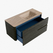 Mondiaz CIRO-DLUX Ensemble de meubles de salle de bains - 110x45x50cm - Lavabo en solid surface Saba - 1 vasque à droite - 1 trou de robinet - 2 tiroirs - Shadow SW1532695
