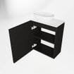 Mondiaz Fowy Toiletmeubel - 40x50x23cm - urban mat - 1 kraangat - wasbak links - 1 deur - solid surface - blad MDF - wasbak: Wit / Zwart SW760831