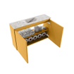 MONDIAZ TURE-DLUX Meuble toilette - 80cm - Ocher - EDEN - vasque Glace - position centrale - 1 trou de robinet SW1103396