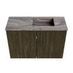 Mondiaz JOYA-DLUX 60cm meuble de salle de bains - couleur Shadow - Vasque FAYE position Droite Sans trou de robinet couleur Sombra. SW1425180