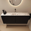 MONDIAZ TURE-DLUX Meuble toilette - 120cm - Urban - EDEN - vasque Glace - position centrale - sans trou de robinet SW1103153