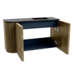 Mondiaz JOYA-DLUX 71.6cm meuble de salle de bains WC - arrondi gauche couleur Dusk - Vasque FAYE position Droite 1 trou de robinet couleur Lava. SW1423239