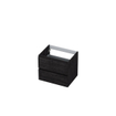INK Wastafelonderkast - 60x45x52cm - 2 lades - greeploos - met houten keerlijst - MFC - Houtskool eiken SW207397