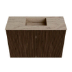 Mondiaz JOYA-DLUX Meuble de toilette 60cm - couleur Walnut - Vasque FAYE position Milieu Sans trou de robinet couleur Arena SW1424304