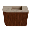 Mondiaz JOYA-DLUX Meuble de toilette 51,6cm - arrondi gauche couleur Ruby - Lavabo FAYE position Droite Sans trou de robinet couleur Arena SW1425284
