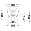Duravit Viu wandbidet 37x57cm met kraangat met overloop m. WG wit SW358270