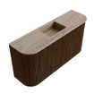 Mondiaz JOYA-DLUX 83.2cm meuble de toilette - arrondis gauche et droite couleur Noyer - Lavabo FAYE position Milieu 1 trou de robinet couleur Saba. SW1424695
