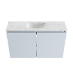 MONDIAZ TURE-DLUX Meuble toilette - 80cm - Clay - EDEN - vasque Opalo - position centrale - sans trou de robinet SW1104295