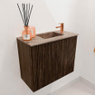 Mondiaz JOYA-DLUX 50cm toiletmeubel - kleur Walnut - Wastafel FAYE positie Rechts 1 kraangat kleur Arena. SW1424313
