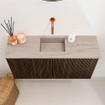 Mondiaz JOYA-DLUX 80cm meuble de toilette - couleur Walnut - Vasque FAYE position Milieu Sans trou de robinet couleur Saba. SW1424642