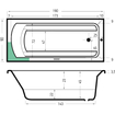 Baignoire Xenz Bodysize - 190x90cm - avec trop-plein - sans bonde - Acrylique Blanc SW103430