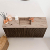 Mondiaz JOYA-DLUX 80cm toiletmeubel - kleur Walnut - Wastafel FAYE positie Midden 1 kraangat kleur Arena. SW1424335