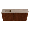 Mondiaz JOYA-DLUX Meuble de salle de bains - 101,6 cm - arrondi droit couleur Ruby - Vasque FAYE position Gauche Sans trou de robinet couleur Saba SW1425628