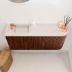 Mondiaz JOYA-DLUX 91.6cm toiletmeubel - ronding rechts kleur Ruby - Wastafel FAYE positie Links 1 kraangat kleur Meli. SW1425390