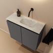 MONDIAZ TURE-DLUX Meuble toilette - 60cm - Dark Grey - EDEN - vasque Opalo - position droite - sans trou de robinet SW1104261