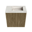 Mondiaz JOYA-DLUX 40cm toiletmeubel - kleur Dusk - Wastafel FAYE positie Rechts 1 kraangat kleur Ostra. SW1423356