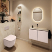 MONDIAZ TURE-DLUX Meuble toilette - 80cm - Rosee - EDEN - vasque Ostra - position centrale - sans trou de robinet SW1105025